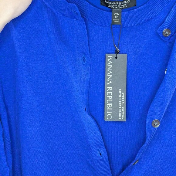 BNWT Banana Republic Stretch Cotton Tank and Cardiigan Set Royal Blue Size XS - Picture 2 of 6